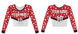 Custom superstar youth adult unisex cheerleading long sleeve crop top jersey - Jersey