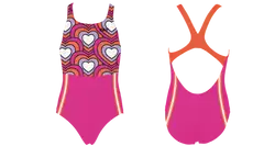Custom youth standard bathing suit multi heart - Swimming-bathing-suits