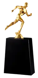 Golden man running trophies awards - Trophies-awards
