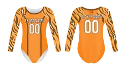 Custom women long sleeve one piece dance uniform tiger skin - Dance-jerseys