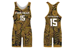 Custom adult youth unisex powerlifting suits khaki abstract - Powerlifting-singlets