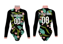 Custom cheerleading bodysuit adult youth botanical bliss - Cheerleading-bodysuits