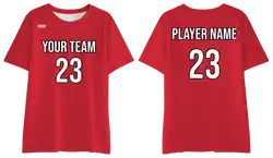 Custom flag football shirt adult youth unisex red essence - Jersey