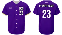 Custom royal cascade adult youth unisex full buttons softball jersey - Jersey