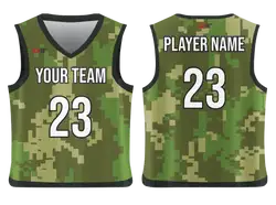 Custom army pixelated camo adult youth unisex basketball jersey - reversible uniform - Jersey