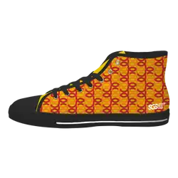 Custom high top canvas shoes black neoform wave - High-top-shoes