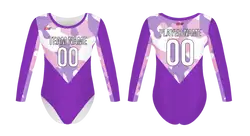 Custom women long sleeve one piece dance uniform purple camo - Dance-jerseys