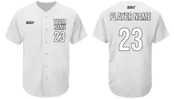 Custom bright white adult youth unisex full buttons baseball jersey - Jersey
