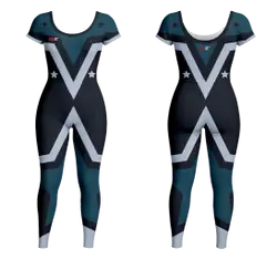 Custom women short  sleeve unitards dance uniform night star - Dance-bodysuits