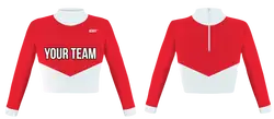 Custom cheerleading uniform alabaster red fusion turtle neck - Jersey