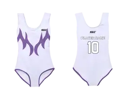 Custom sleeveless gymnastic uniform adult youth purple wings - Gymnastics-uniforms