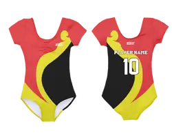 Custom short sleeve  gymnastic uniform adult youth flame burst - Gymnastics-uniforms