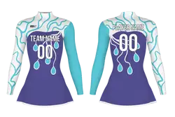 Custom figure skating long sleeve uniform blackcurrant ice adult youth plain skirt - Figure-skating-uniforms