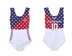Custom sleeveless gymnastic uniform adult youth patriotic pride - Gymnastics-uniforms
