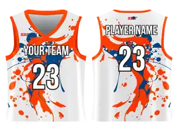 Custom abstract paint adult youth unisex basketball jersey - reversible uniform - Jersey
