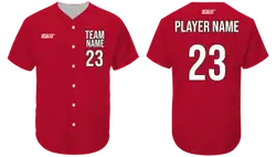 Custom solid maroon adult youth unisex full buttons softball jersey - Jersey