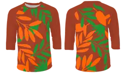 Custom nature leaf 3/4 sleeve shirt - Shirt-3-4-sleeve