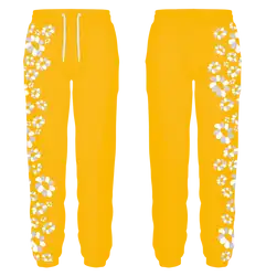 Custom one side flowers adult youth unisex sweatpants - Sweatpant