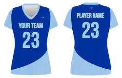 Custom blue solids adult youth volleyball jersey - Jersey