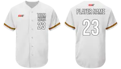 Custom winter white stripe adult youth unisex full buttons softball jersey - Jersey