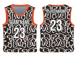 Custom zebra animal adult youth unisex basketball jersey - reversible uniform - Jersey