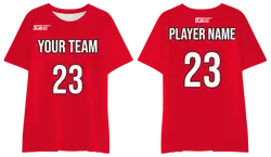 Custom red adult youth unisex comfort short-sleeve t shirt - Jersey