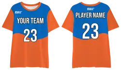 Custom blue and orange adult youth unisex shirts - Jersey