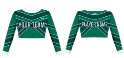 Custom coplanar lines cheerleading long sleeve crop top uniform - Jersey