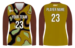 Custom camo footprint design youth adult volleyball jersey long sleeve - Jersey