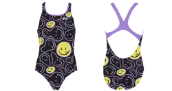 Custom youth standard bathing suit smiley face - Swimming-bathing-suits