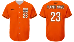 Custom tangerine adult youth unisex full buttons softball jersey - Jersey