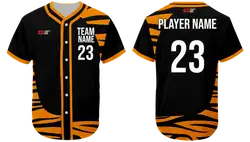 Custom tiger stripe animal adult youth unisex softball jersey - Jersey