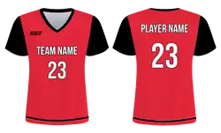 Custom full red solids adult youth soccer jersey - Jersey