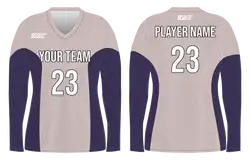 Custom pink solids adult youth volleyball long sleeve jersey - Jersey