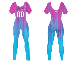 Custom women short sleeve dance bodysuit dancing lines - Dance-bodysuits