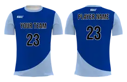 Custom blue solids adult youth volleyball  unisex jersey - Jersey