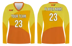 Custom diagonal solids design adult youth volleyball long sleeve jersey - Jersey