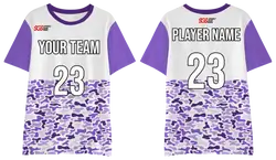 Custom pickleball shirt adult youth unisex lavender camo trim - Pickleball-jerseys