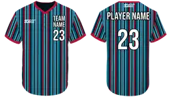 Custom multiple vertical stripes three buttons adult youth unisex baseball jersey - Jersey