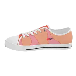 Custom low top canvas shoes white wavy - Low-top-shoes