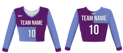 Custom royal lavender youth adult unisex cheerleading long sleeve crop top jersey - Jersey