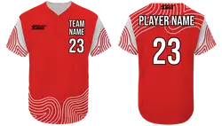 Custom curve lines adult youth unisex three buttons softball jersey - Jersey