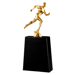 Golden man running trophies awards - Trophies-awards