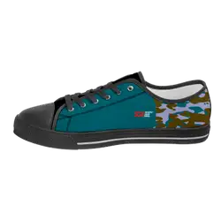 Custom low top canvas shoes black active - Low-top-shoes