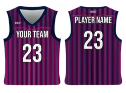 Custom close vertical lines adult youth unisex basketball jersey - reversible uniform - Jersey