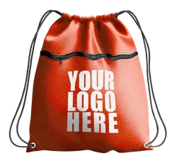 Red drawstring bag with zipper - Drawstring-bag