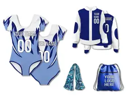 Custom short sleeve  gymnastic uniform adult youth icy surge - Gymnastics-uniforms