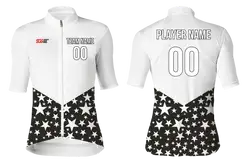 Custom adult youth unisex cycling short sleeve jersey starry white - Jersey