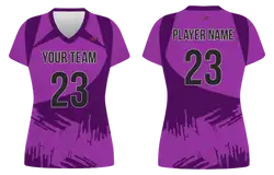 Custom purple abstract adult youth volleyball jersey - Jersey