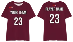 Custom dark maroon adult youth unisex comfort short-sleeve t shirt - Jersey